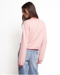 Petal & Pup - Payton Scallop Cardigan - Pink Red