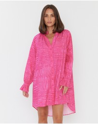 ALEXANDRA - Ollie Dress Hot Pink Brush Stoke