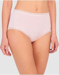 Natori - Bliss Lace Trim Pima Cotton High Waist Full Brief