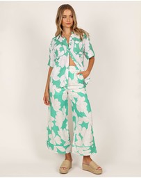 Petal & Pup - Bentley Wide Leg Pant - Green Floral