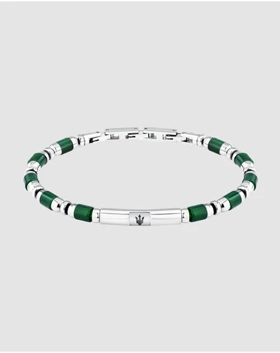 Maserati - Maserati Men's Iconic Agate Green Bracelet