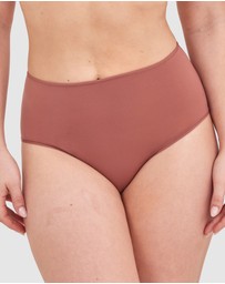 Bras N Things - NKD High Waist Brazilian Knicker-Mocha