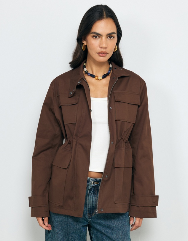 AERE - Rory Funnel Neck Organic Cotton Jacket