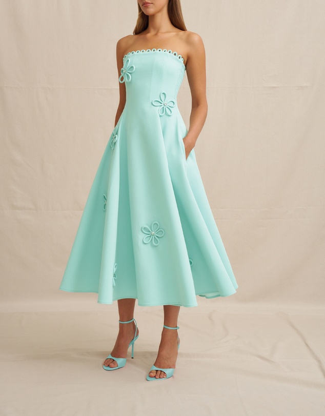 BY JOHNNY. - Sky Flower Strapless Dress