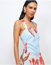AERE - Liore Linen Halter Midi Dress