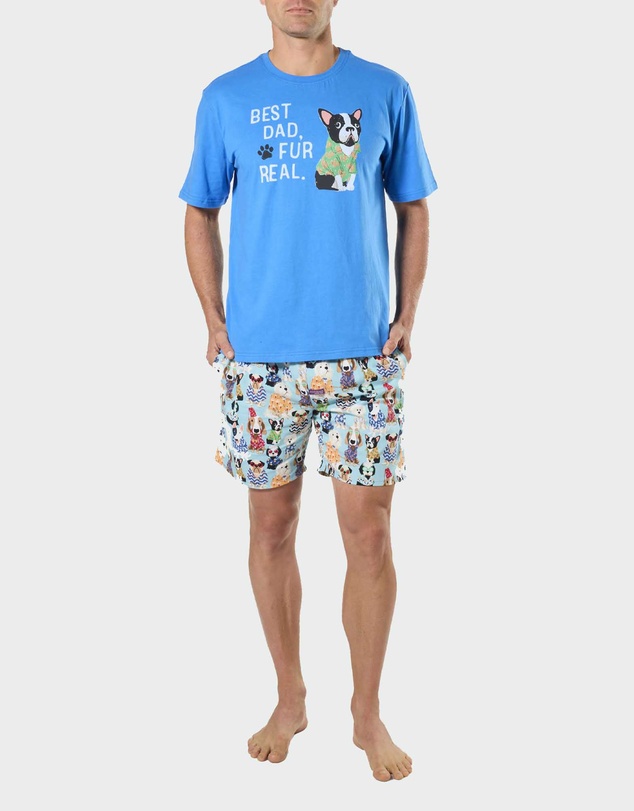 Mitch Dowd - Mitchdowd Mens Pyjama Set Best Dad Dog Print T-Shirt and Shorts