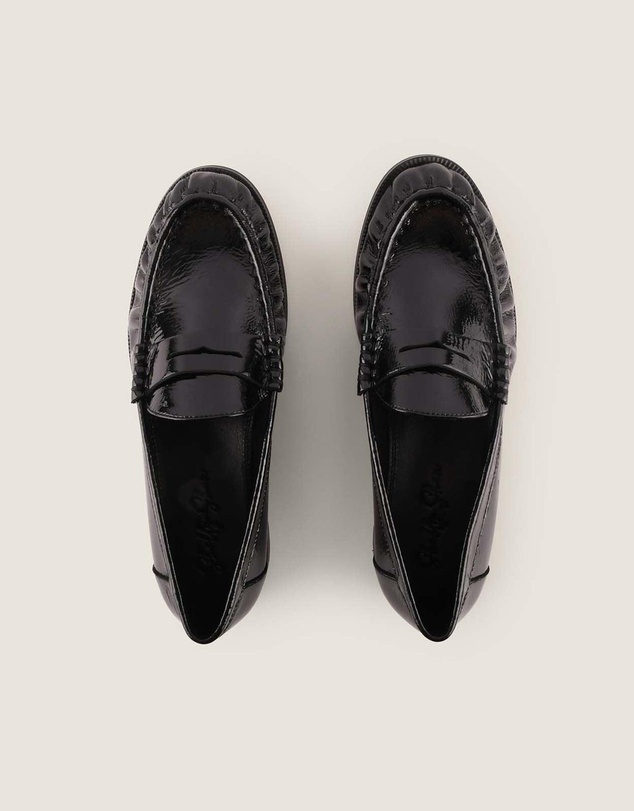 Shelly Shen - Loudi Loafers Black Crinkle Patent