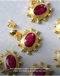Ottoman Hands - Zand Ruby Drop Earrings