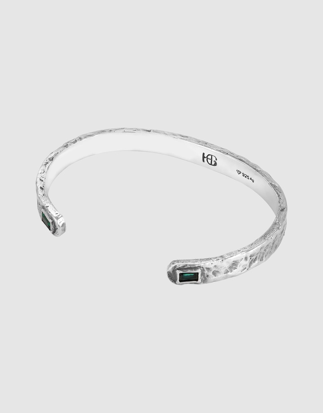 Haze & Glory - ICONIC EXCLUSIVE - Bracelet Men Emerald Heritage Bangle 925 Sterling Silver