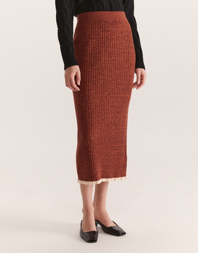 SABA - Leo Wool Rib Knit Skirt