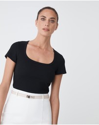 Forcast - Devon Scoop Neck Rib Tee