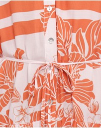 Petal & Pup - Jules Long Sleeve Dress - White/Orange
