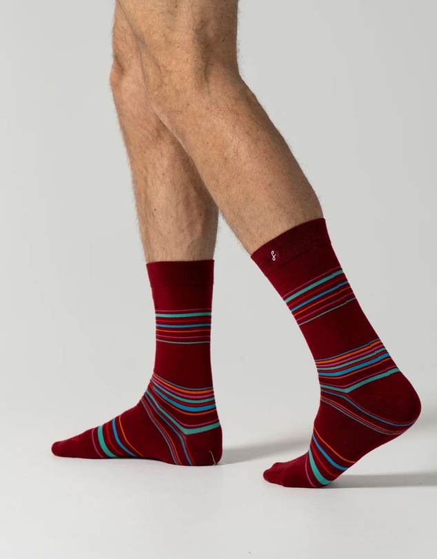 Swanky Socks - Maroon Retro Stripes