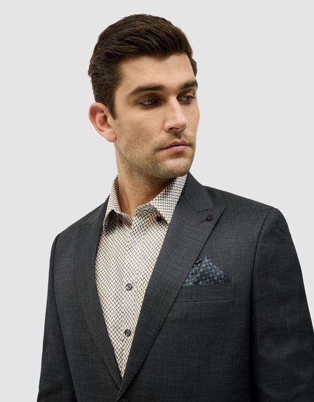 Politix - Single Breasted Textured Tailored Jacket