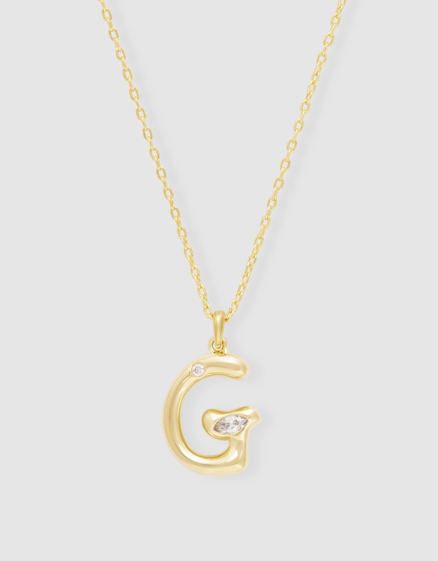 Wanderlust + Co - Alphabet Bubble Pendant Necklace - Letter G