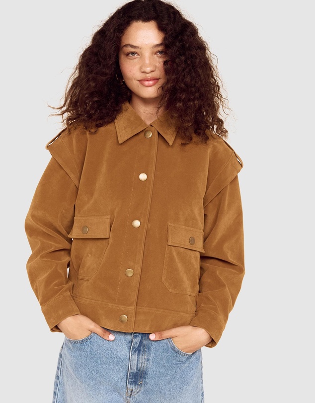 MINKPINK - Faye Faux Suede Jacket