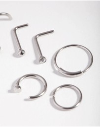 Lovisa - Surgical Steel Nail Nose Ring 6-Pack