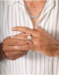 Kuzzoi - ICONIC EXCLUSIVE - Ring Signet Set Men Modern in 925 Sterling Silver