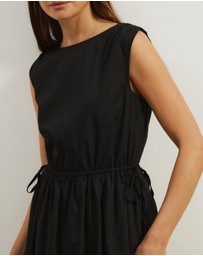 Atmos&Here - Cora Drawstring Poplin Midi Dress
