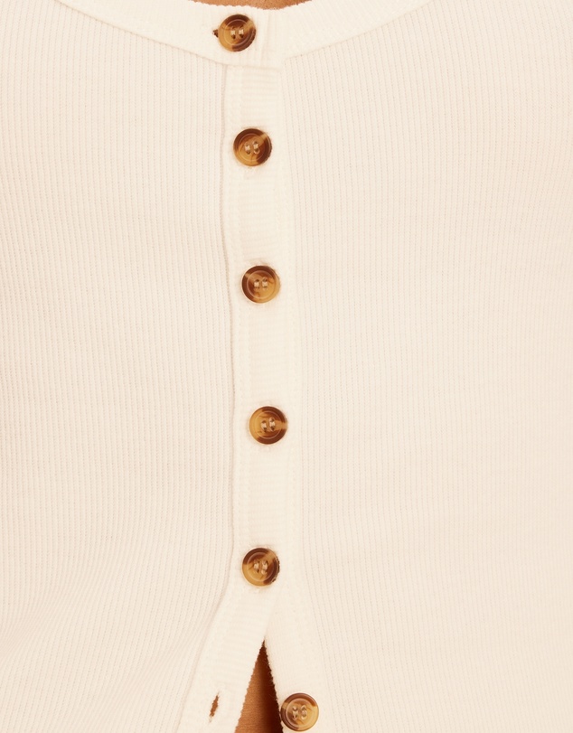 AERE - Ava Button Front Tank Top