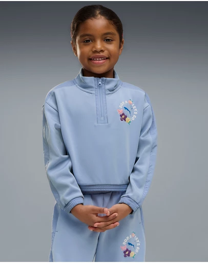 Puma - x DORA THE EXPLORER T7 Relaxed Half-Zip Crew Sweatshirt - Girls