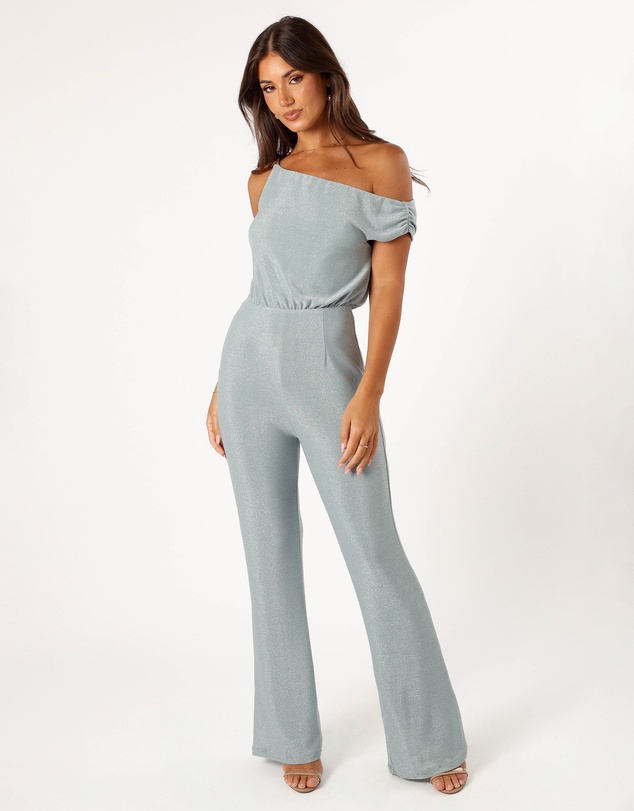Petal & Pup - Heather One Shoulder Jumpsuit - Sage