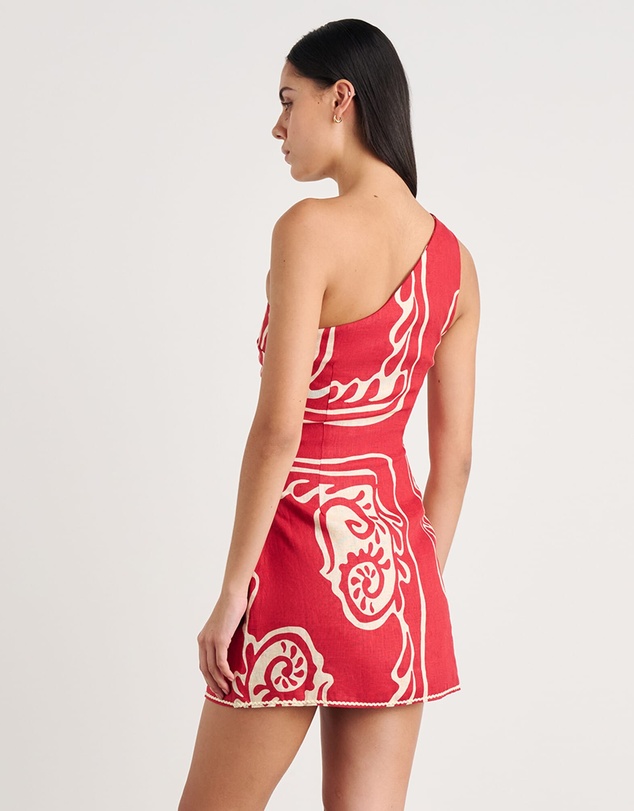 Jag - Ceezee Asymmetric Linen Mini Dress