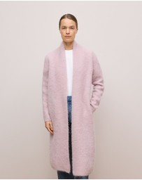 Trenery - Brushed Alpaca Longline Cardigan in Pink Rose