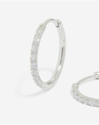 Lovisa - Surgical Steel Cubic Zirconia Classic Hoop Earrings 12 MM