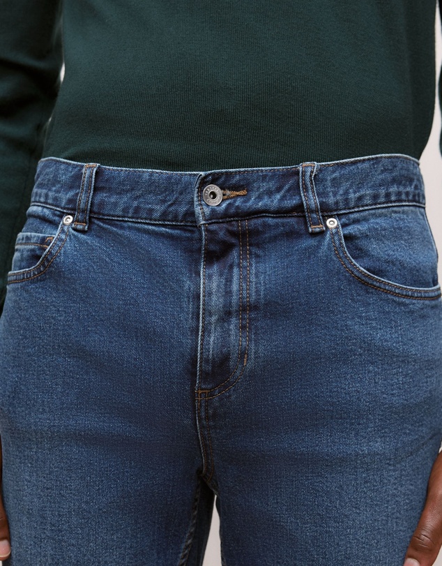 Trenery - Modern Slim Mid Wash Jean in Indigo Blue
