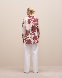 Trenery - Roselle Relaxed Shirt in Red Mahogany