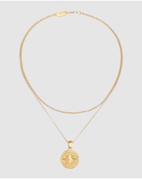 Kuzzoi - ICONIC EXCLUSIVE - Necklace Men Layer Heirloom Compass in 925 Sterling Silver Gold Plated