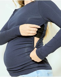 Soon Maternity - Base Soft Rib Feeding Top