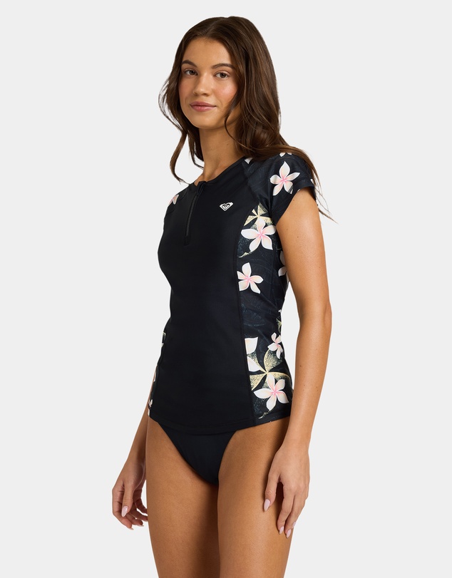Roxy - Womens Half Zip Short Sleeve Rashguard
