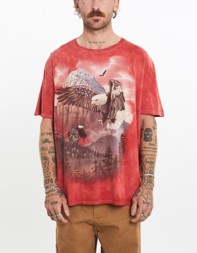 Vintage by The Real Deal - Pre Loved - Vintage Eagle Wildlife Tie Dye Tee