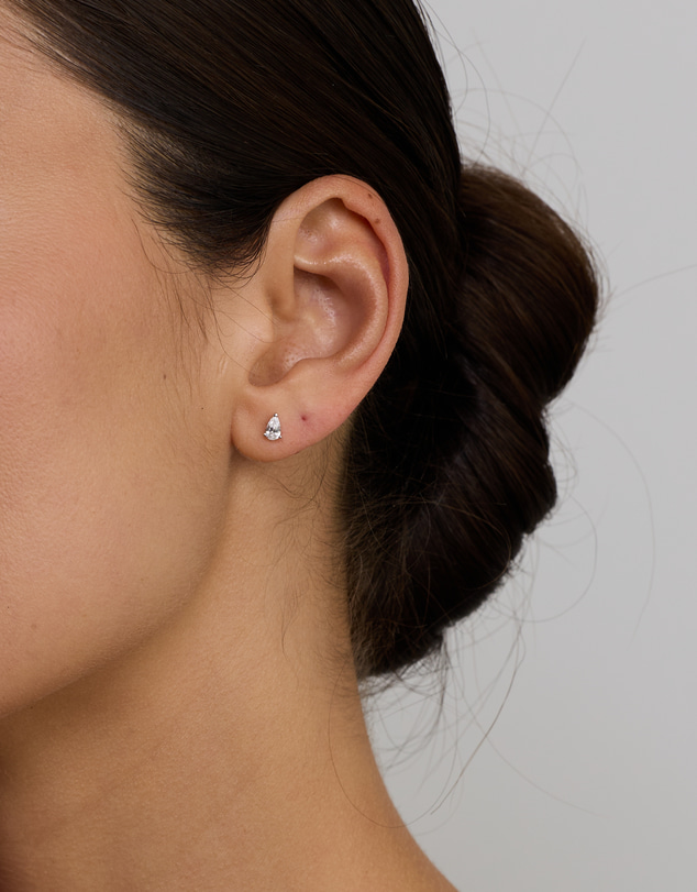 Michael Hill - Pear-Cut Cubic Zirconia Solitaire Stud Earrings in Sterling Silver
