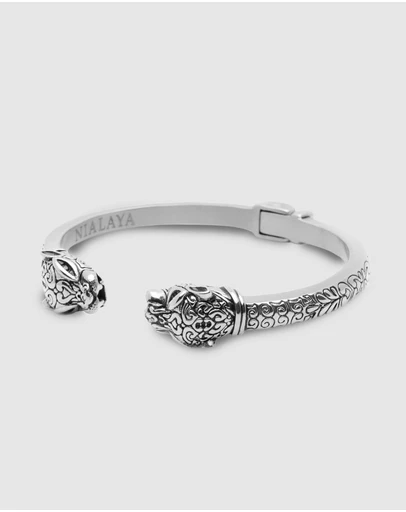 Nialaya Jewellery - Men's Adorned Panther Bangle