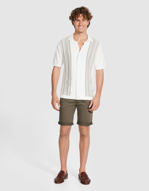Tarocash - Brycen Stripe Knit Polo Shirt