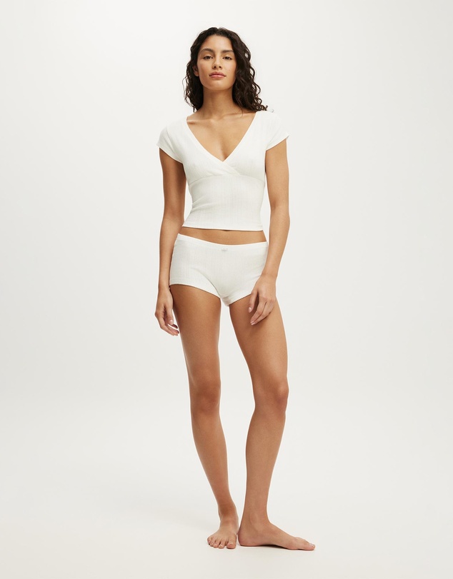 Cotton On Body - Dreamy Soft Pointelle Cross Over Tee