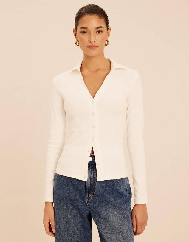 AERE - Tess Button Through Top