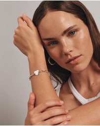 Michael Hill - Heart Disc Oval Belcher Bracelet in Sterling Silver