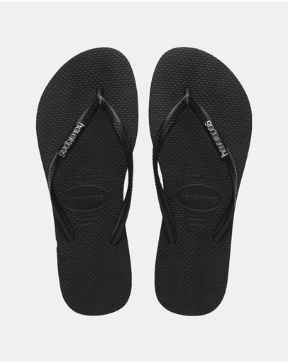 Havaianas - Slim Metal Logo Thongs - Women's