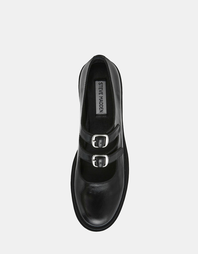Steve Madden - Alba Black Leather Mary Janes
