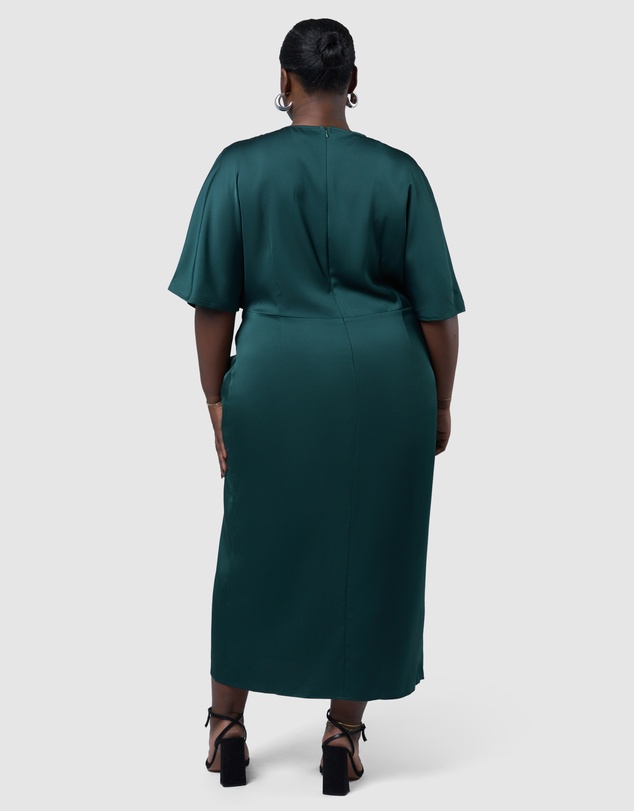 Pink Dusk by Curve Project - Act Up Satin Midi Dress