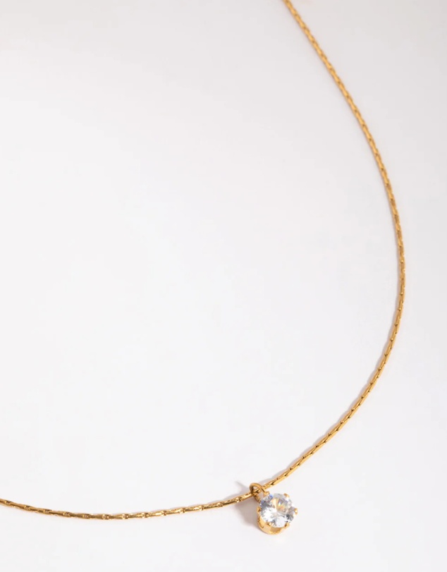 Lovisa - Waterproof Gold Plated Stainless Steel Diamante Necklace