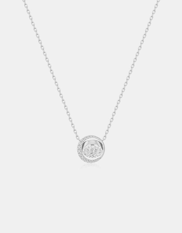 Ania Haie - Silver Reversible Pave Moon Evil-Eye Necklace