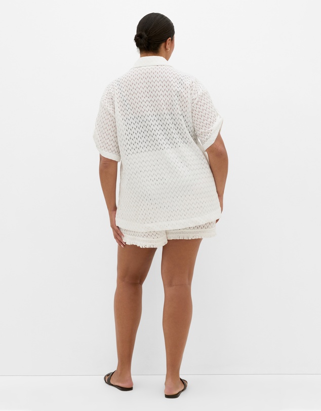 City Chic - Andros Jacquard Knit Short - ivory