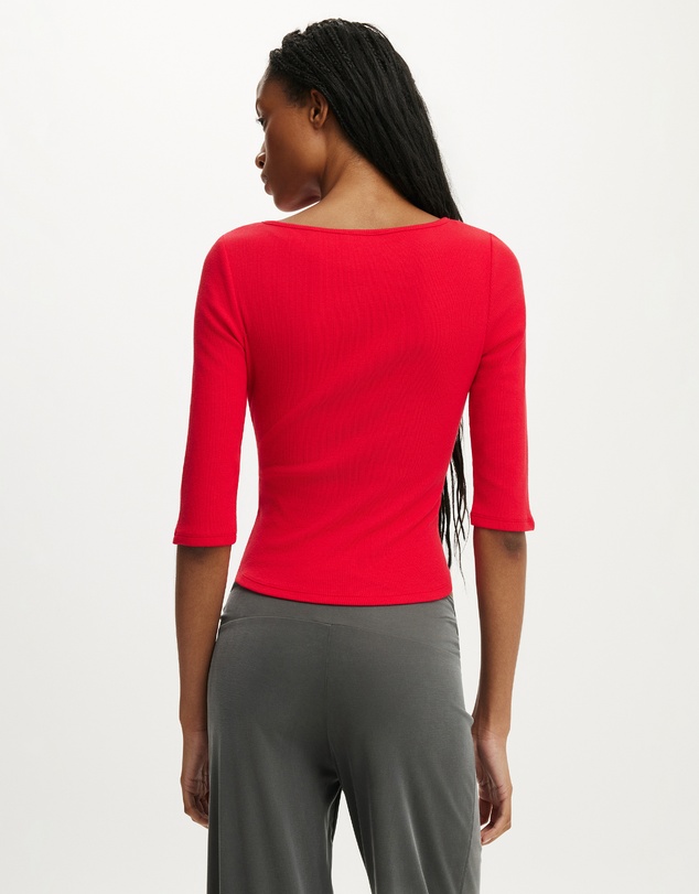 Cotton On - Boat Neck 3/4 Sleeve Top