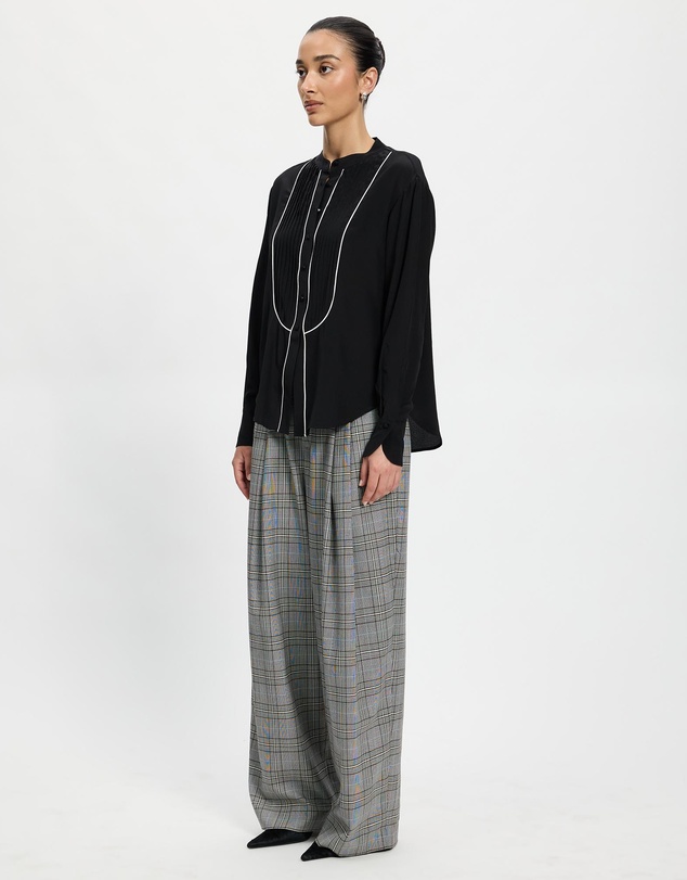 Lindsay Nicholas New York - Tuxedo Blouse