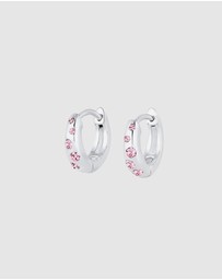 Elli Jewelry - Earrings Kids Creole Crystals 925 Sterling Silver
